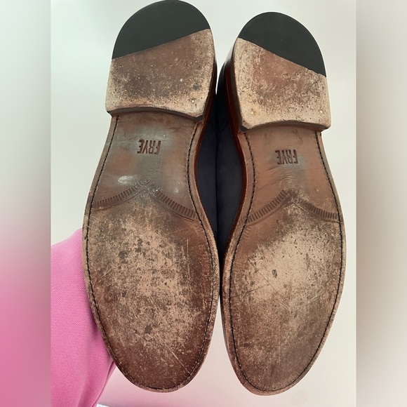 Frye Double Monk Leather Strap Oxford Loafer Size 9D Blue - Picture 5 of 11